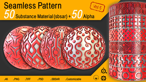 50 Seamless Pattern + Alpha (4K) Vol 5
