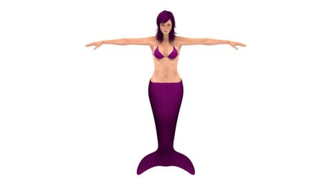Mermaid 3D print Model Game Ready