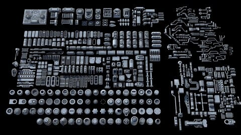Sci-Fi KitBash and Props Pack (Part one)