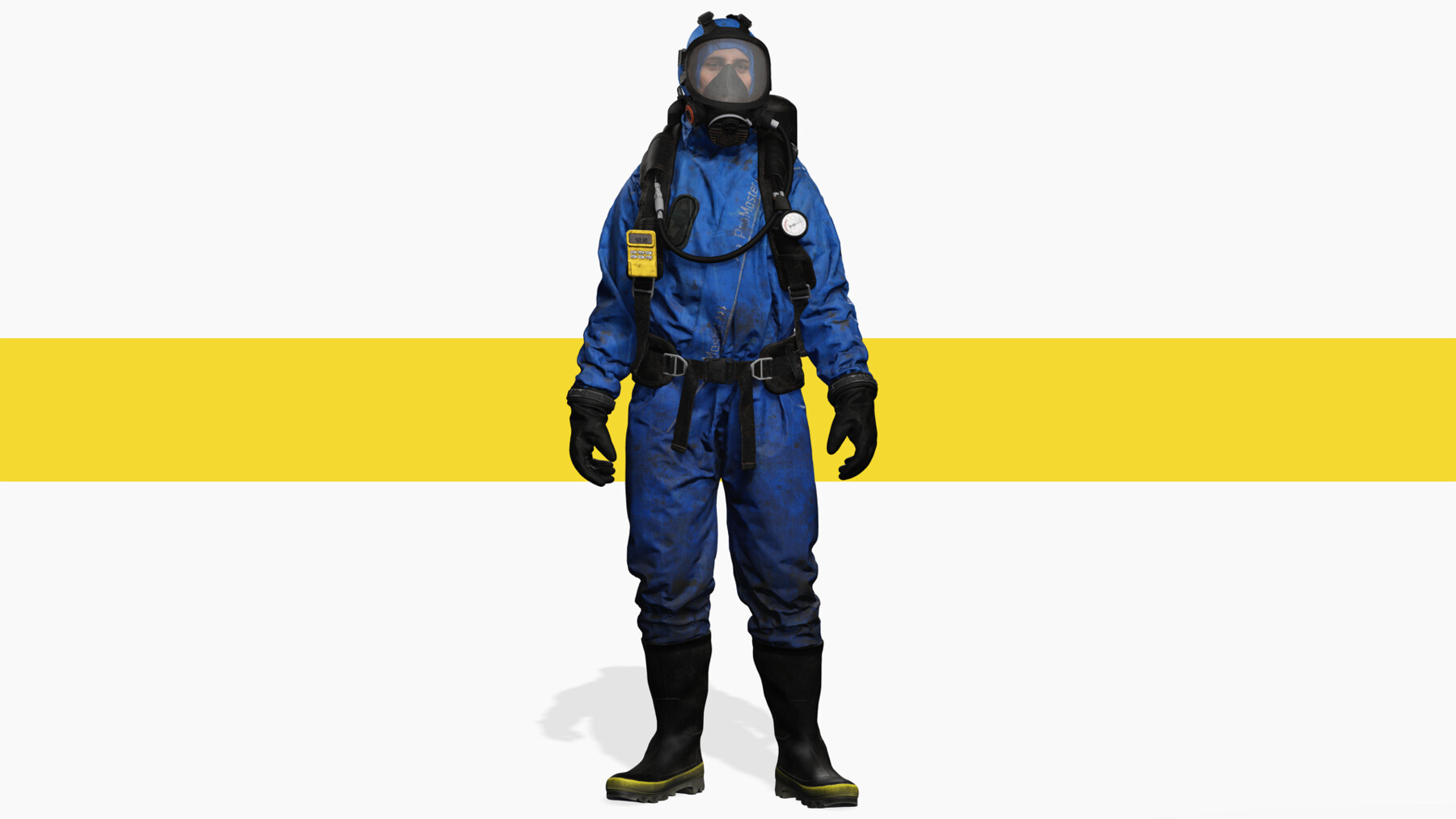 ArtStation Gas mask HAZMAT SUIT Chemical Nuclear 3D model Fullbody