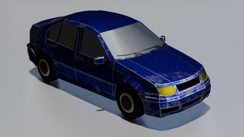 Blue car 3d model
