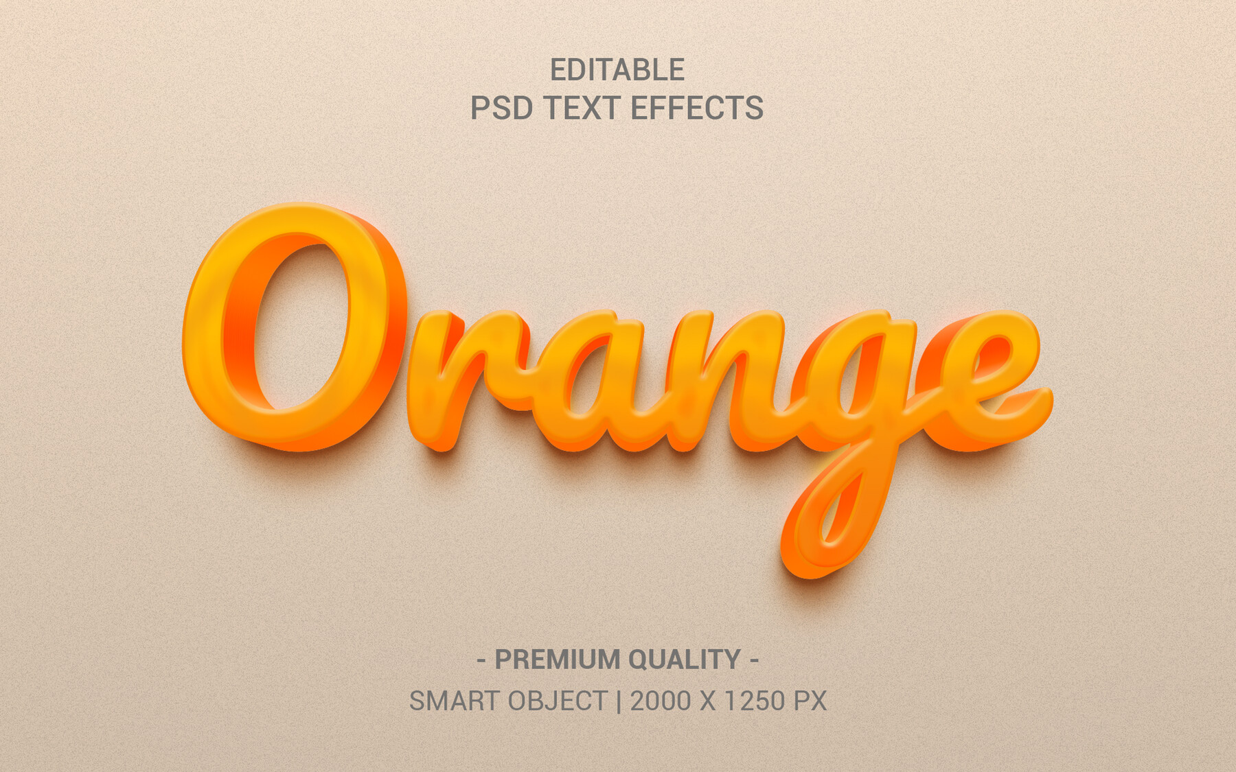ArtStation - 3D Orange PSD fully editable text effect. Layer style PSD ...