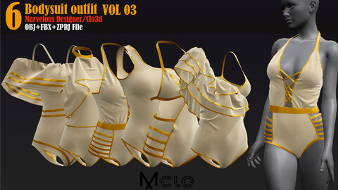 6 Bodysuit outfit_VOL 03 (Marvelous/CLO +ZPRJ +OBJ+FBX)