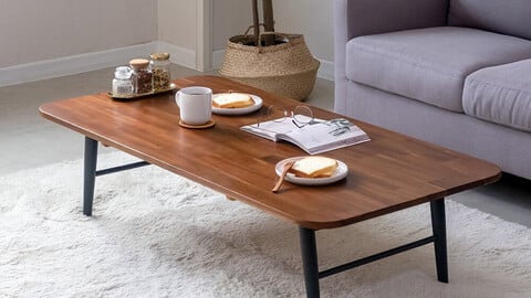 Cocoa Acacia solid wood folding living room table