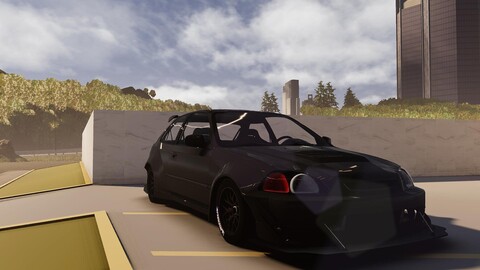 1997 Honda Civic Rocket Bunny Spoiler HQ İnterior and Engine Sounds Game Ready FREE