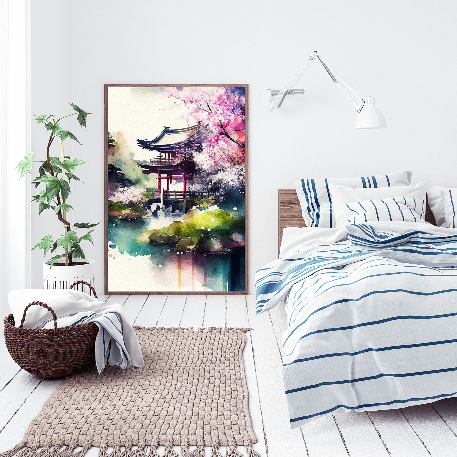 ArtStation - Japan art prints, Landscape Pagoda Printable art, Asian ...