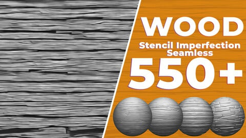 550+ Wood Stencil Imperfection Seamless (Displacement map) vol.3
