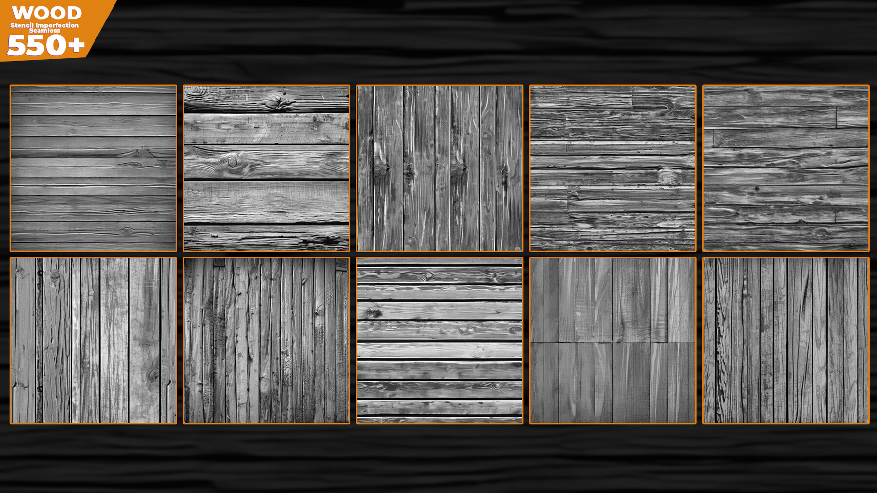 550+ Wood Stencil Imperfection Seamless (Displacement map) vol.3 preview 2