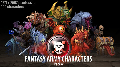 Fantasy Army Characters pack4