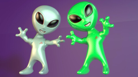 Gray Alien Humanoid 3D Model