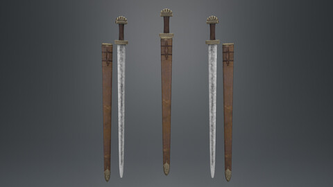 viking sword Low-poly 3D model