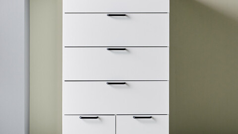 Wide deep in lime 800 5-tier chest of drawers