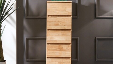 Rubber solid wood 400 5-tier chest of drawers