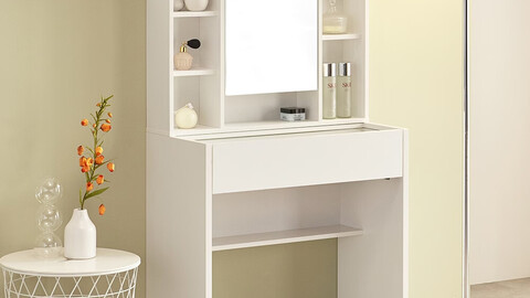 Emily 600 multi-storage mini dressing table