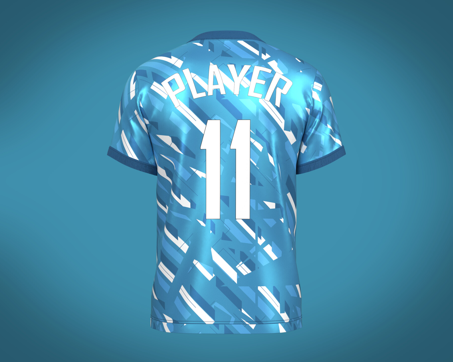 ArtStation - Soccer Football Sky Blue with white color Jersey Player-11