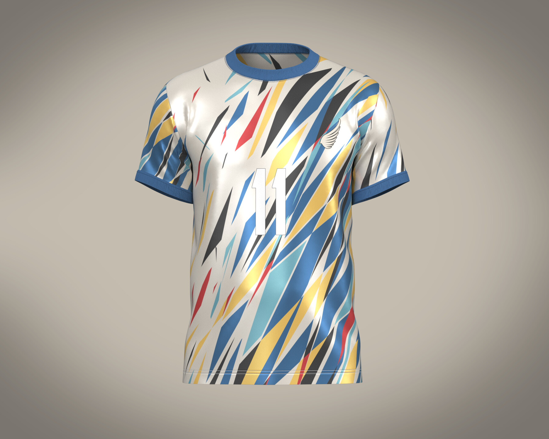 ArtStation - Soccer Football White with Multi colors Jersey Player-11