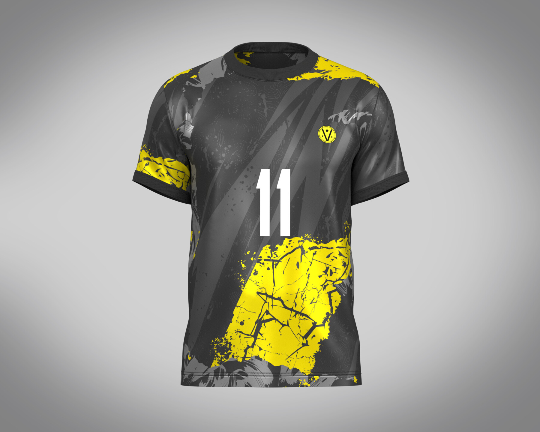 Design 132/Yellow and Black Soccer Jersey