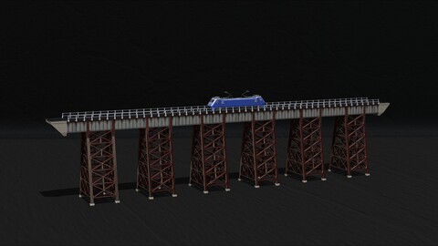 Model bridge, H0 scale trains, reproduction of the Polvorilla viaduct, of the Tren a las Nubes railway line in Argentina, File STL-OBJ for 3D Printer