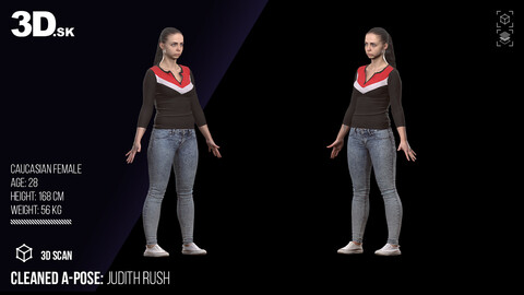 Cleaned A Pose Scan | Judith Rush Dressed