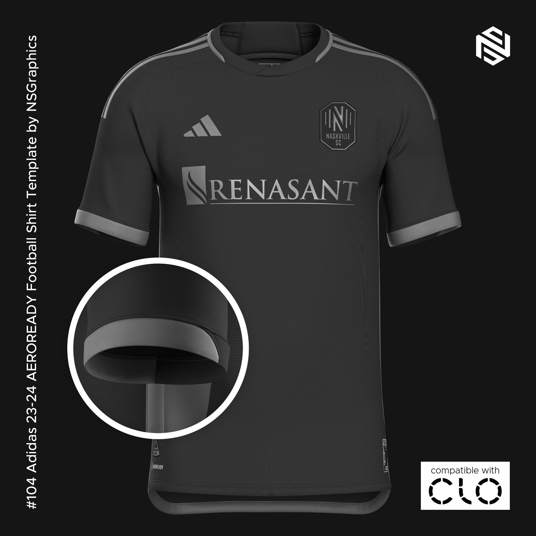 ArtStation - Adidas 23-24 AEROREADY Football Shirt Template