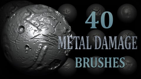 Metal Damage Brush + Alphas (30% OFF USING CODE DAMAGESOFF at Checkout)