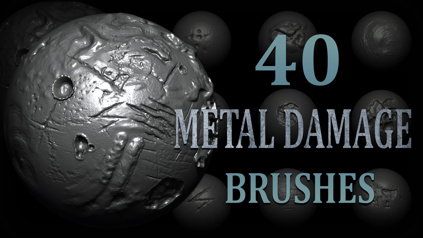 ArtStation - 20 Metal Damage Stencils/VDM Brushes(Pack1)