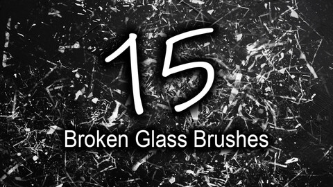 15 Broken Glass Photoshop Brushes