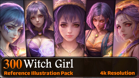 300 Witch Girl Reference Pack | 4K | v.1