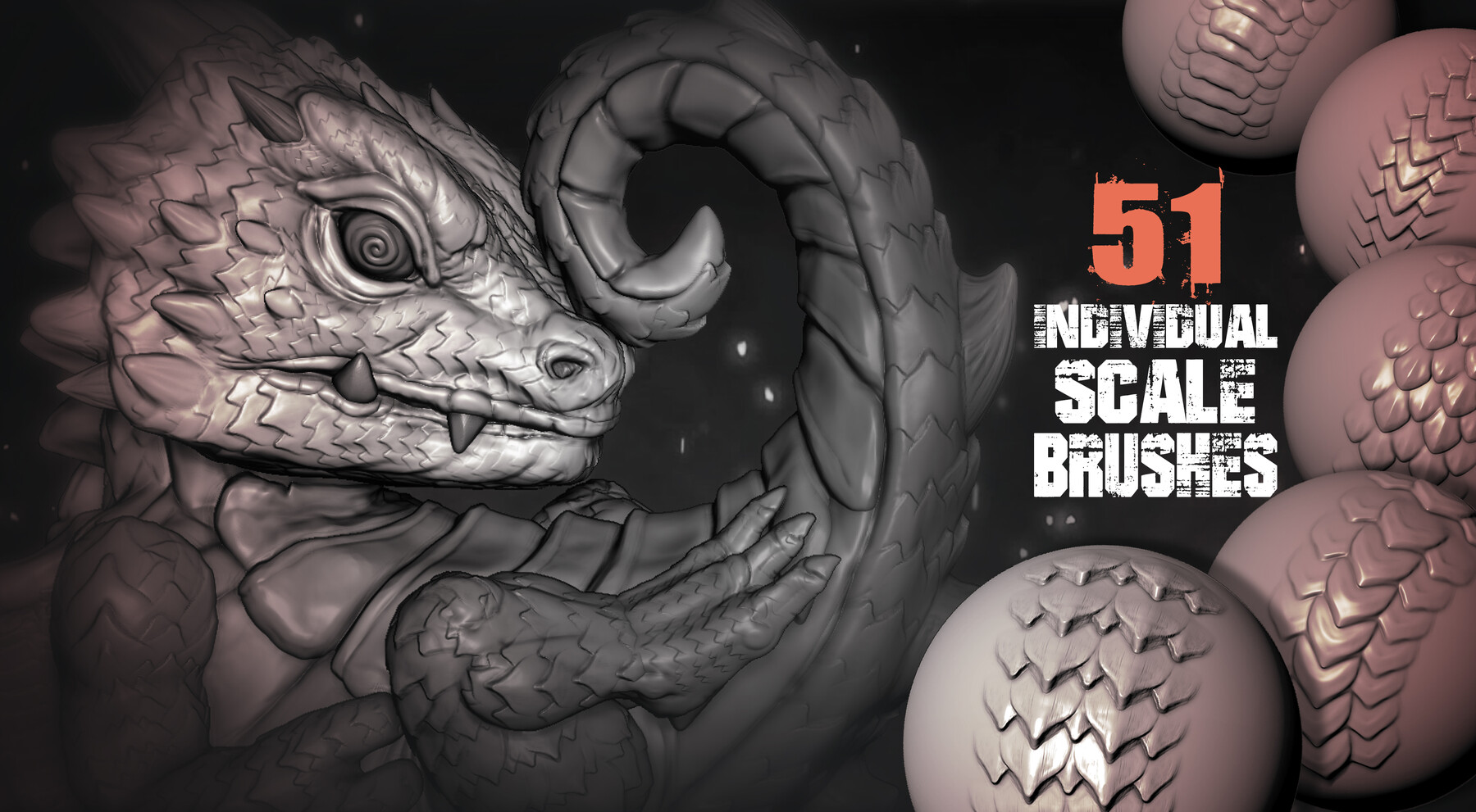 ArtStation - Reptiled : ZBrush Scale Brushes | Brushes