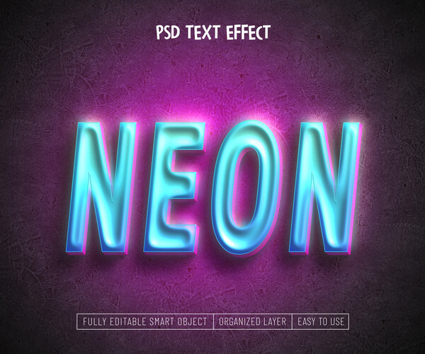 ArtStation - Neon PSD fully editable text effect. Layer style PSD ...