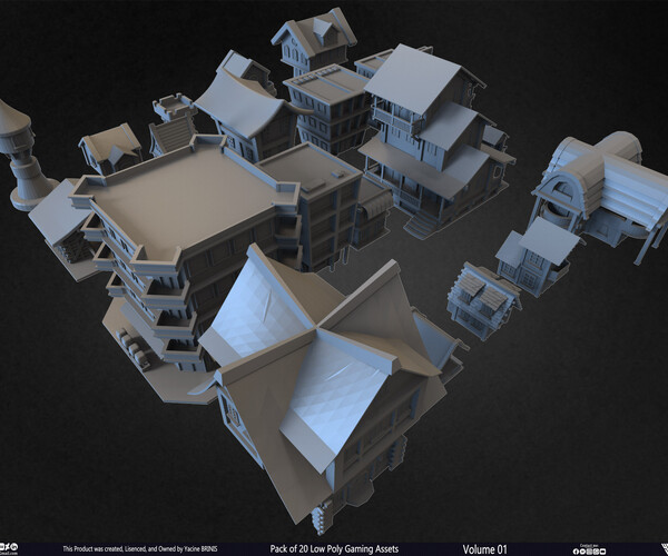 ArtStation - Pack of 20 Low Poly Gaming Assets Vol 01 | Game Assets