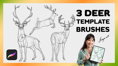Procreate Deer Stamp | 3 Template Procreate Brushes