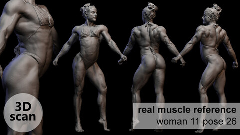 3D scan real muscleanatomy Woman 11 pose 26