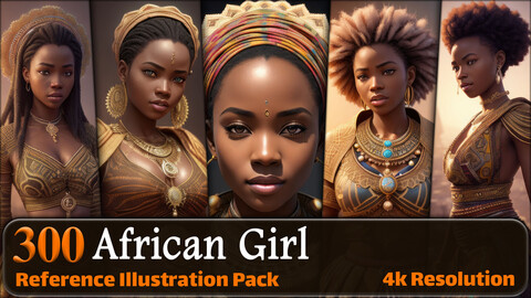 300 Realistic African Girl Reference Pack | 4K | v.5