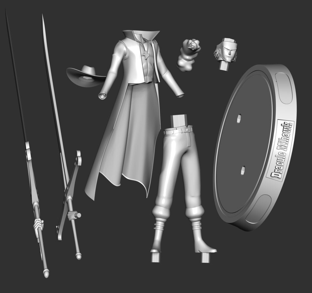 One Piece - Dracule Mihawk 3D Print Model by Bon Bon Art