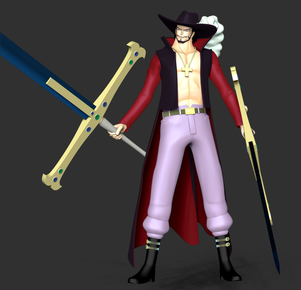 One Piece - Dracule Mihawk 3D Print Model by Bon Bon Art