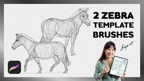 Procreate Zebra Stamp | 2 Template Procreate Brushes