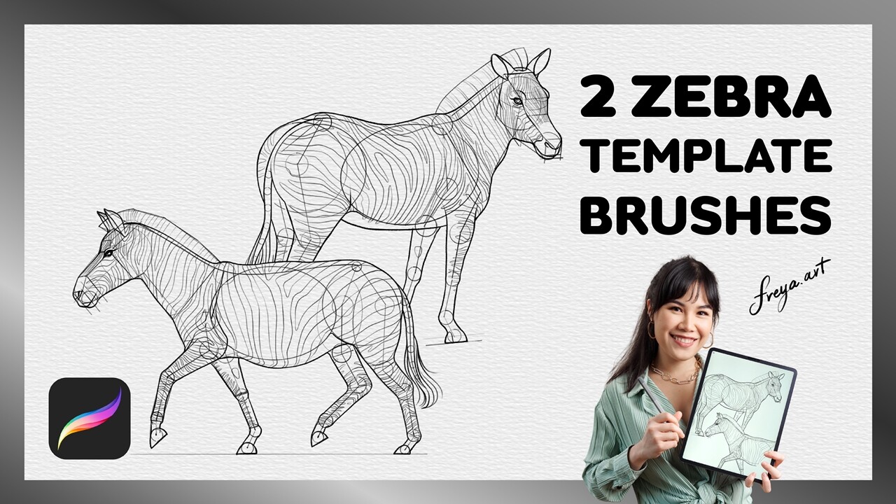 ArtStation Procreate Zebra Stamp 2 Template Procreate Brushes Brushes