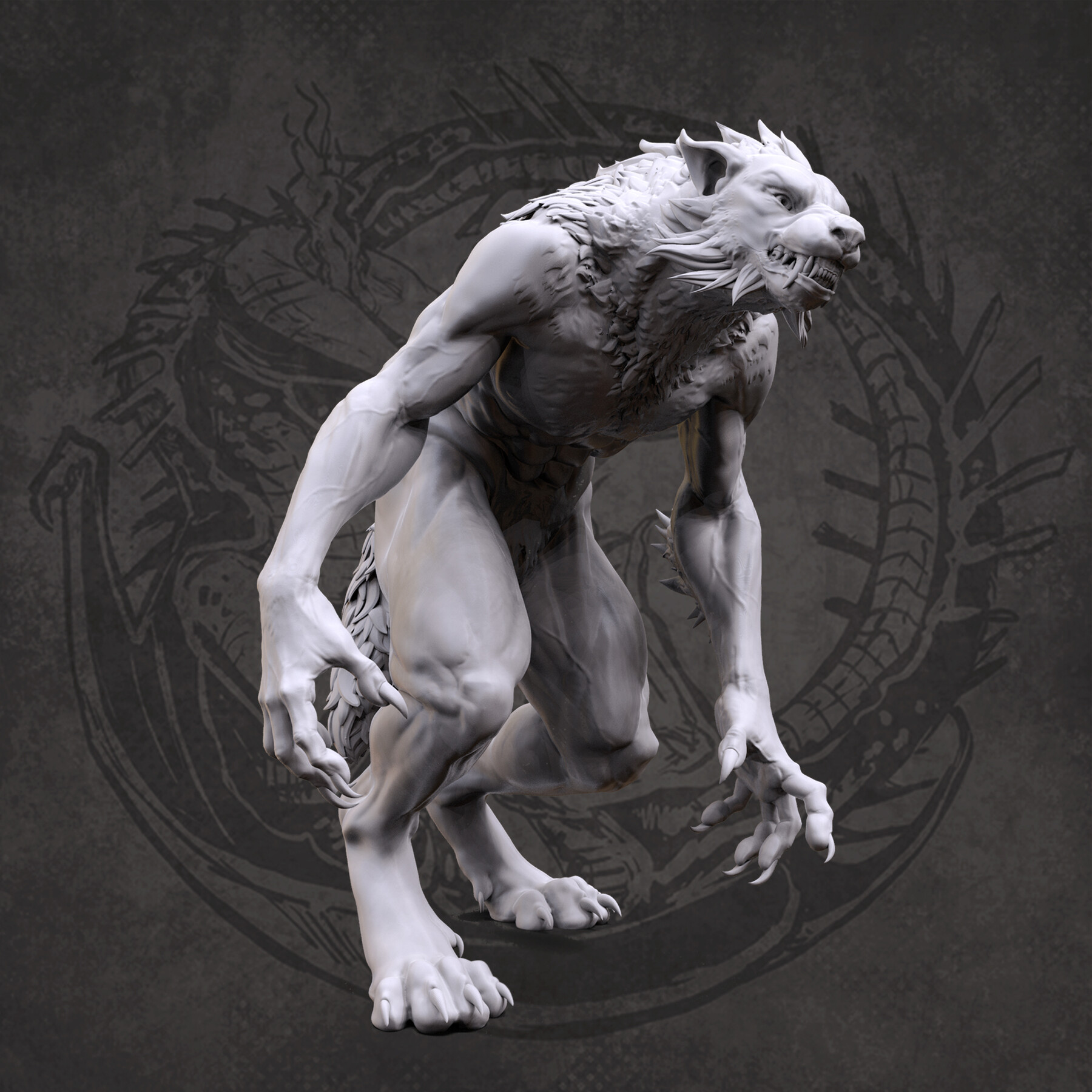 ArtStation - werewolf growl pose - 3d printable | Resources - How To Growl Like A Werewolf