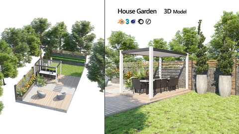 garden landscape 3d model