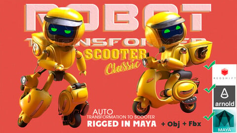 Robot - transformer scooter classic rigging character