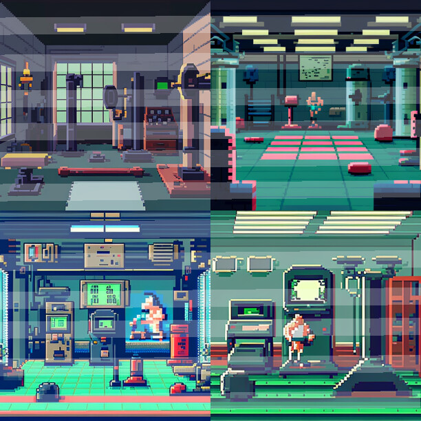 ArtStation - Pixel Art Gym Backgrounds | Game Assets