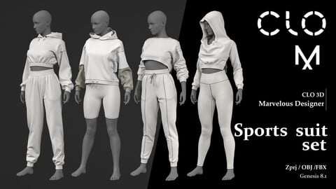 Sport suit set / Marvelous Designer/Clo3D project file + OBJ