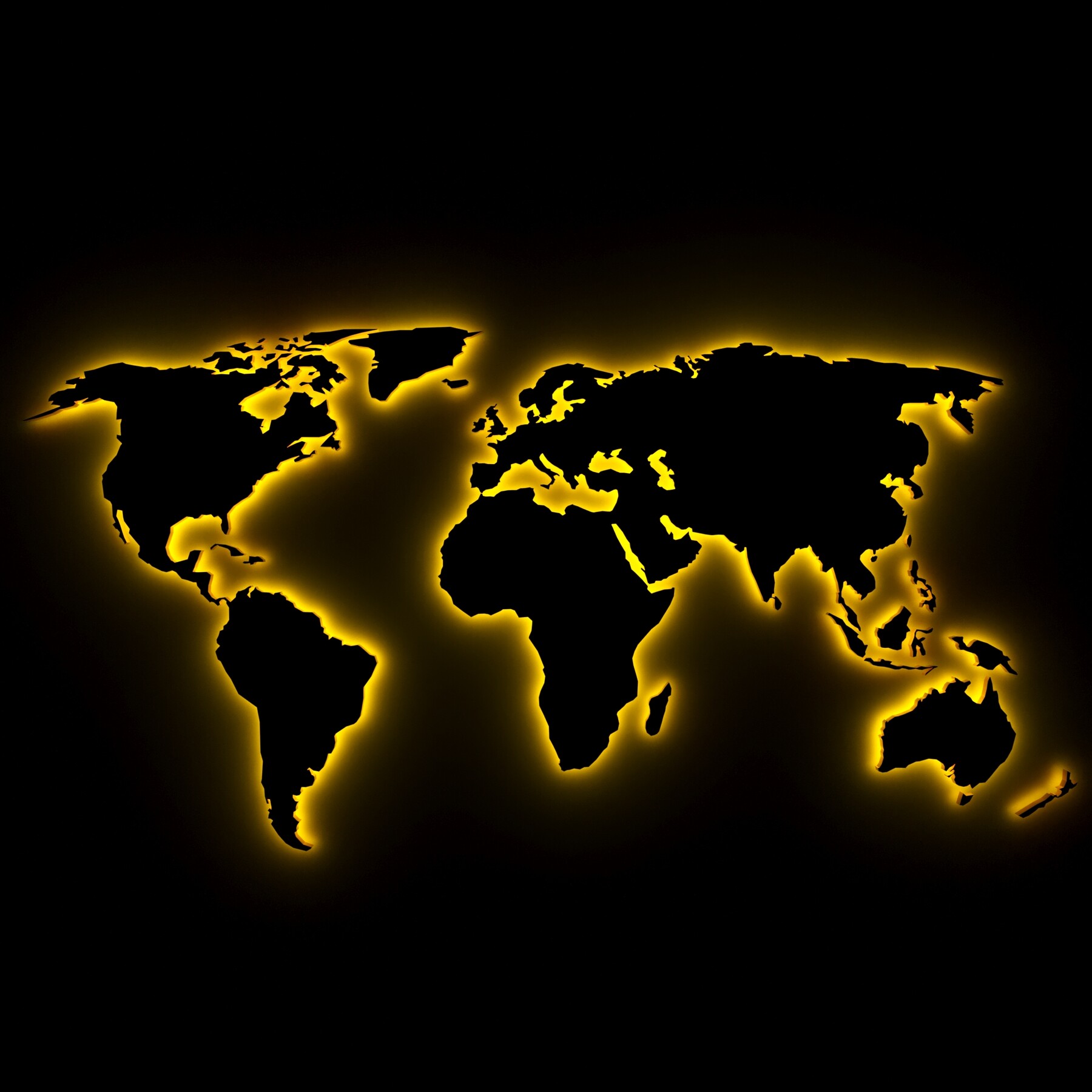 ArtStation 3D model of world map wall decoration with light Resources