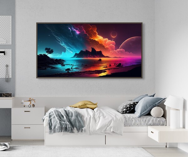 ArtStation - Wall Art Ocean, Home Decor Art, Ocean Abstract Art ...