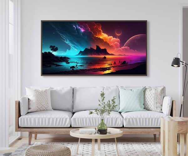 ArtStation - Wall Art Ocean, Home Decor Art, Ocean Abstract Art ...