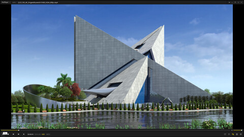 Futuristic Origami Architecture (4K - Animation)