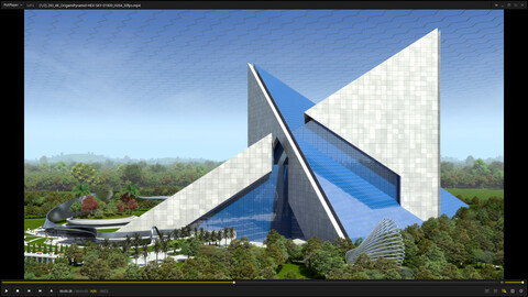 Futuristic Architecture under a Hexagonal Dome (4K -Animation)