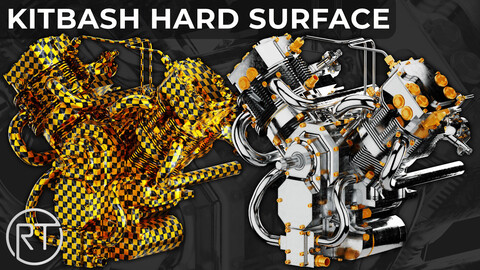Hard Surface Engine Kitbash Bundle for Game Creation and Cinematic Design