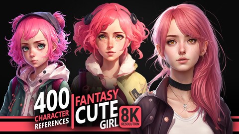 400 Fantasy Cute Girl - Character References | 8K Resolution
